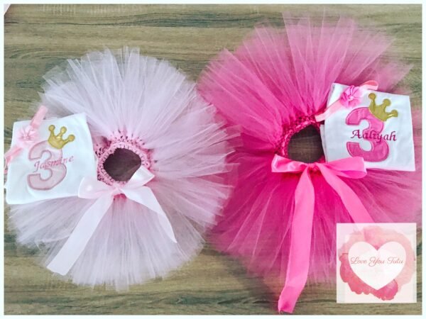 Embroidered princess numbered tutu set - Image 2
