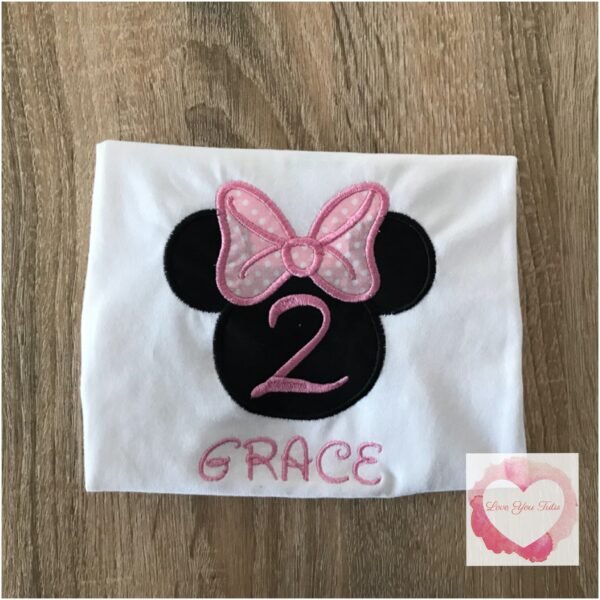 Embroidered Mouse-girl head (baby pink) design