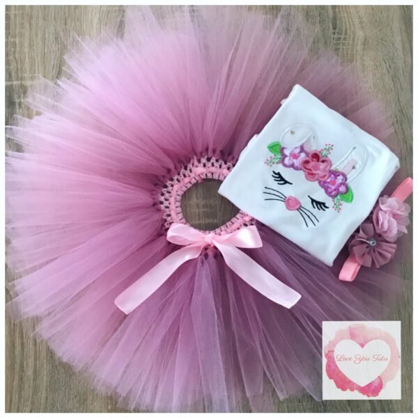 Embroidered Bunny tutu set