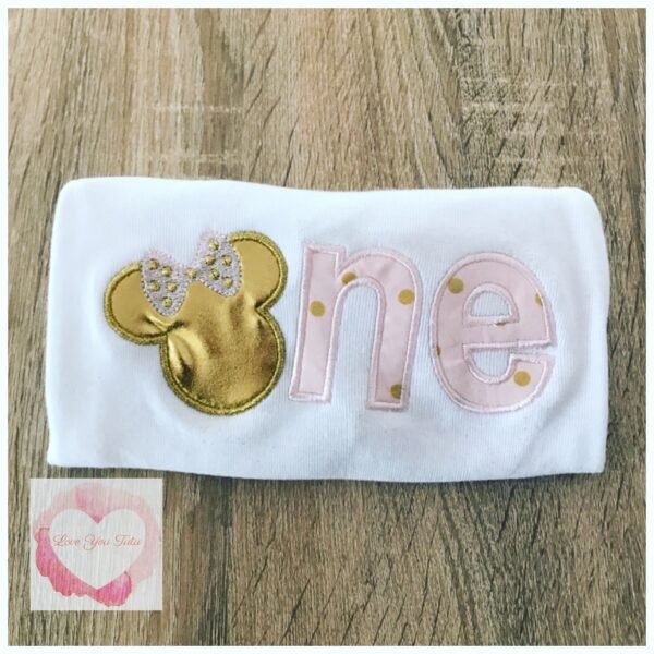 Embroidered Mouse-girl  (gold) design