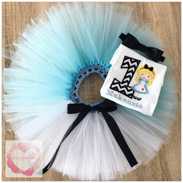 Embroidered wonderland tutu set