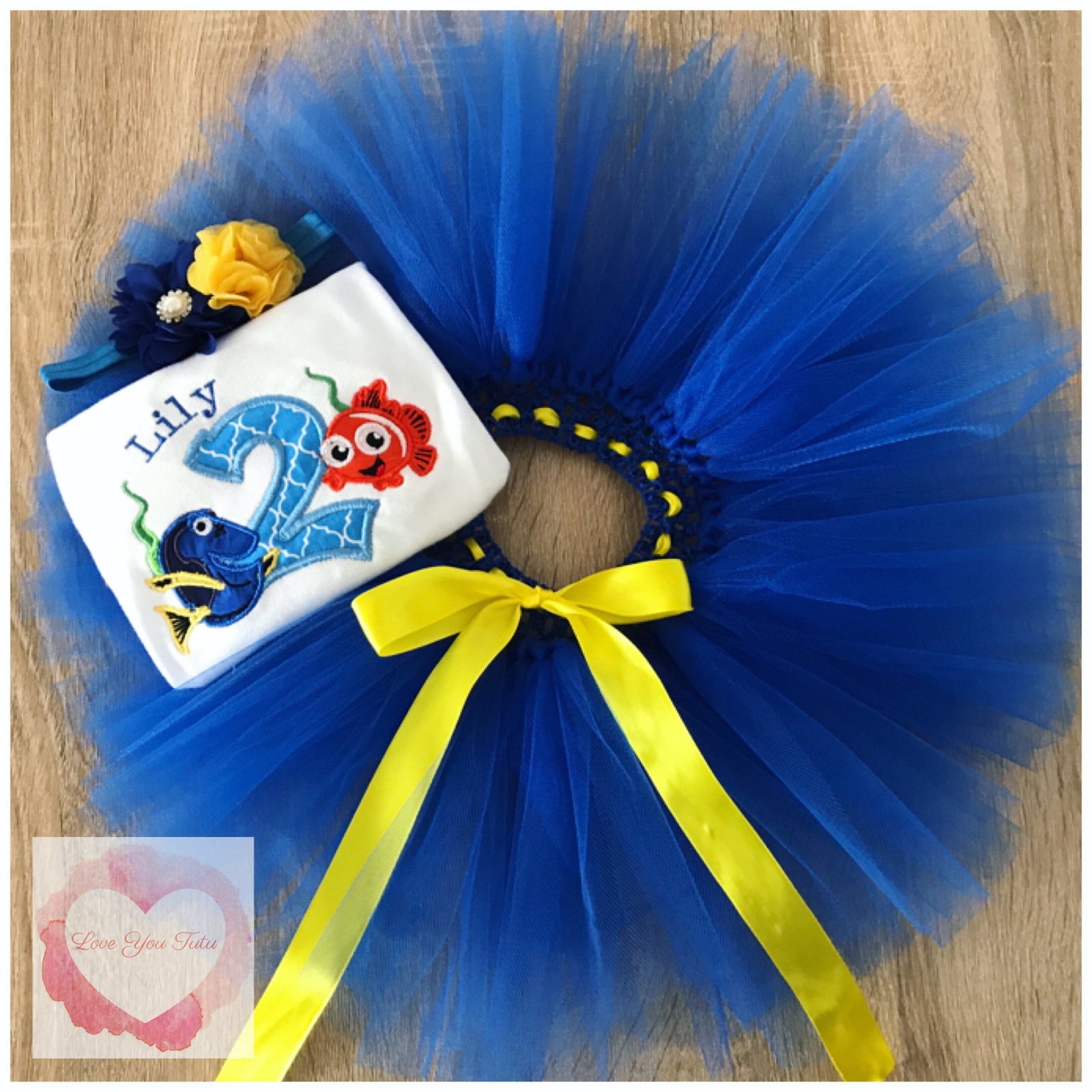 Embroidered Fish tutu set