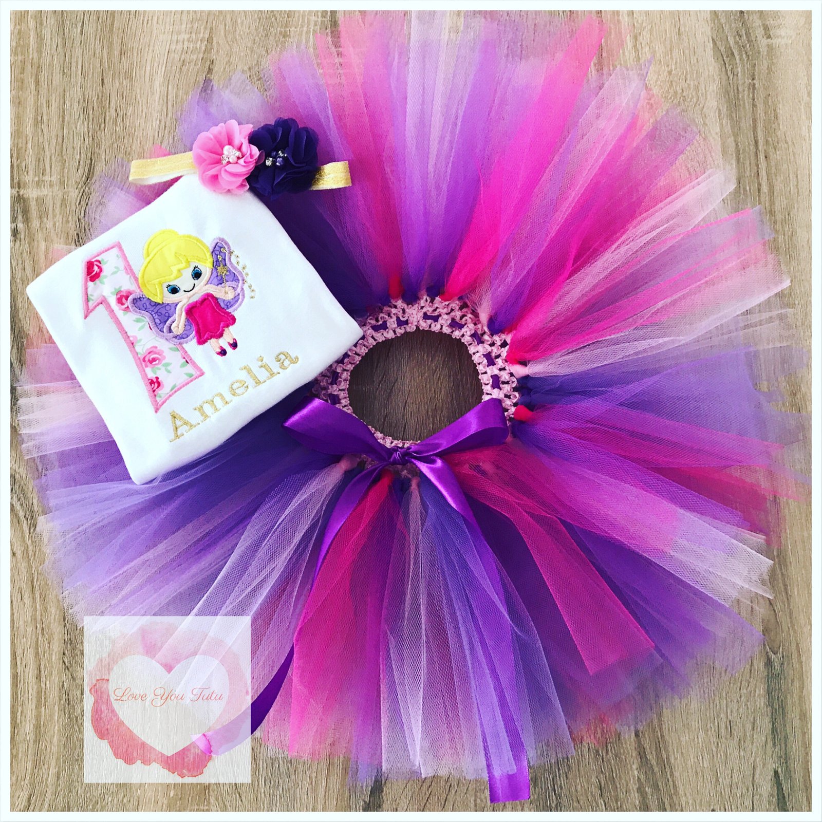 Embroidered fairy tutu set