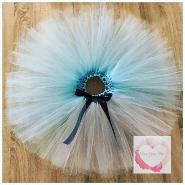 baby blue and white short Tutu skirt