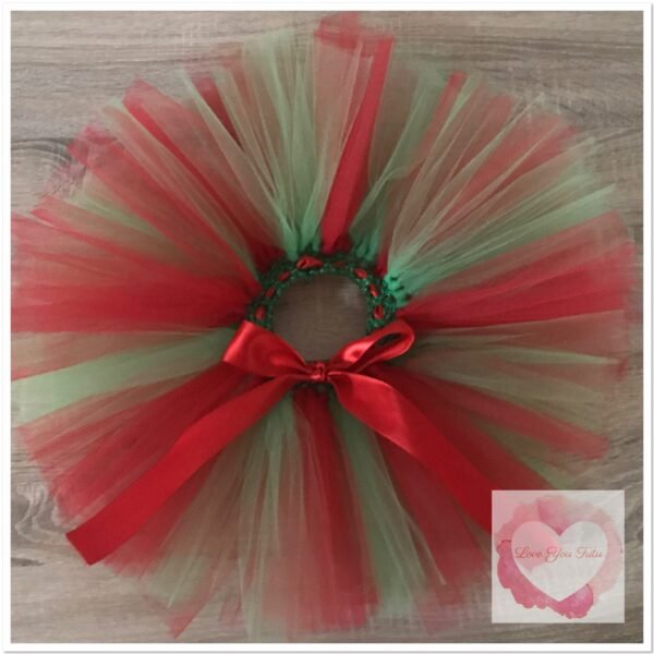 Christmas red & emerald short Tutu skirt