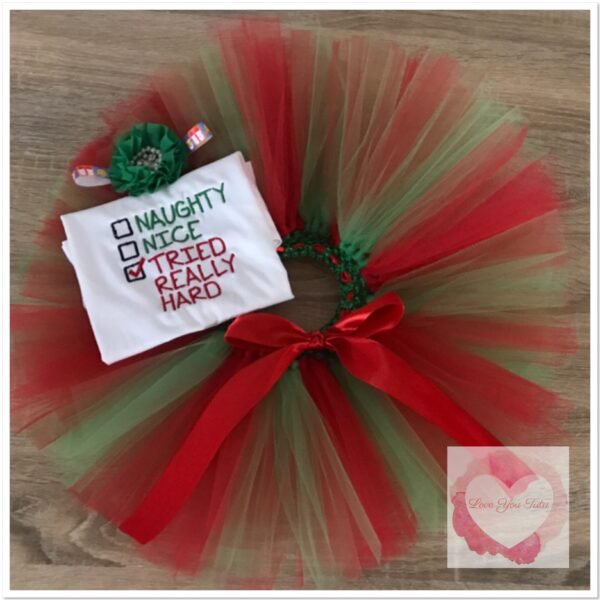 Embroidered tried really hard tutu set