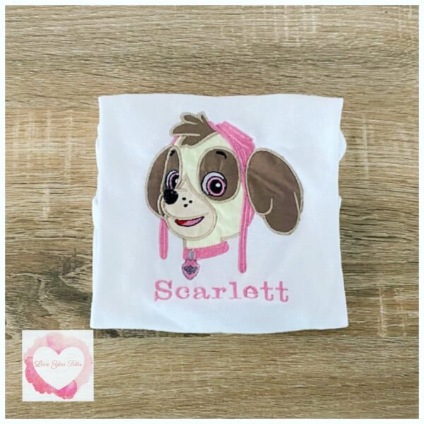 Embroidered Girl dog design