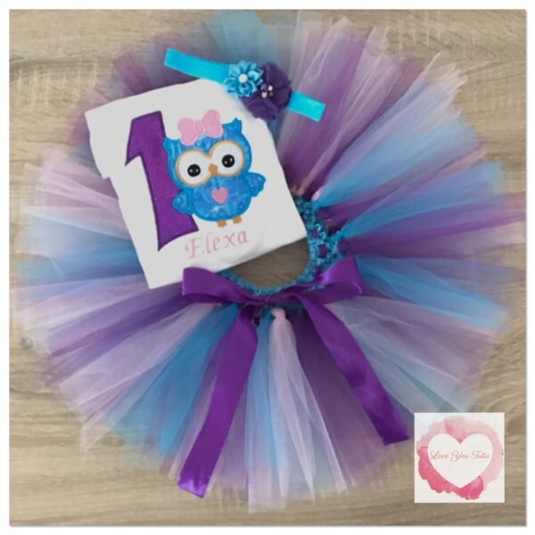 Embroidered Owl tutu set