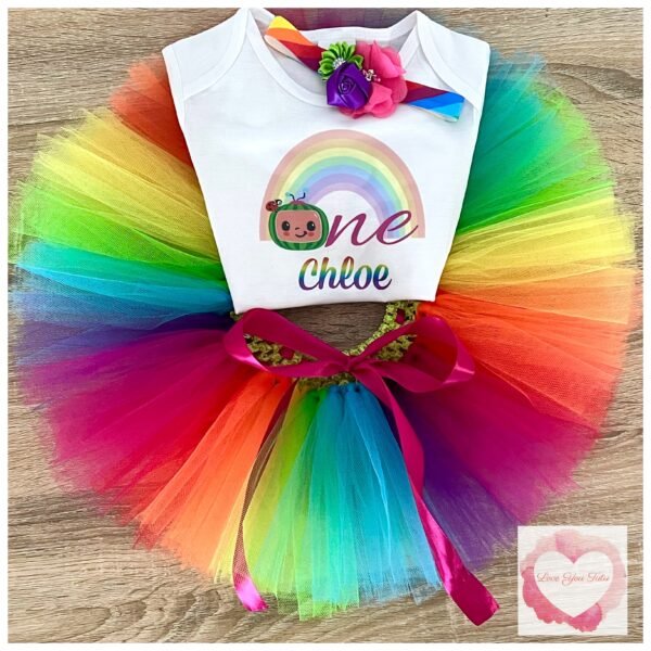 Melon rainbow personalised tutu set