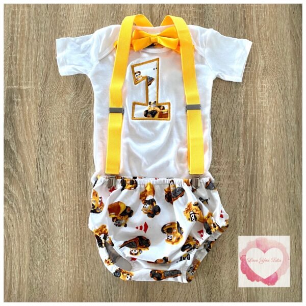 Diggers/Construction 1st Birthday set size 1- ready to ship