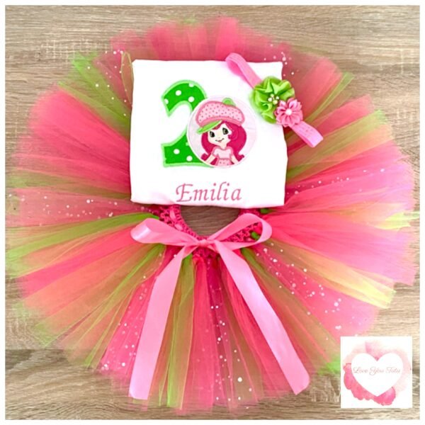 Embroidered Strawberry tutu set