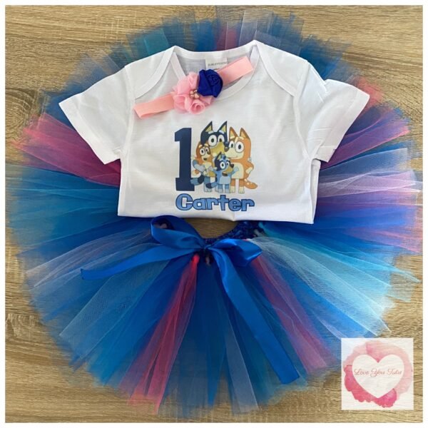 Personalised printed Bluedog tutu set
