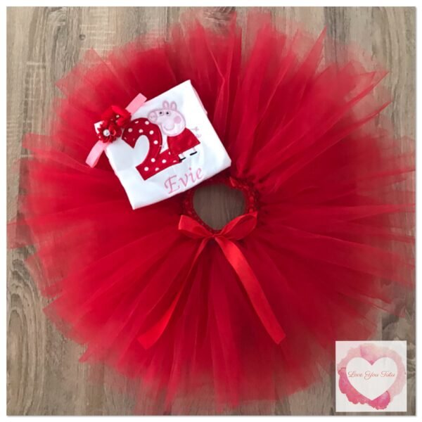 Embroidered pig tutu set
