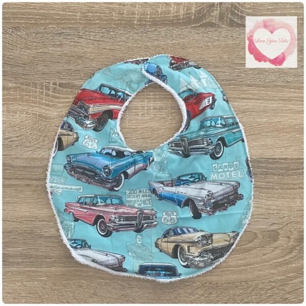 Vintage cars bib -ready to ship