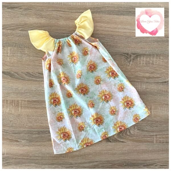 Sunflower flutter sleeve dress size 3- ready to ship