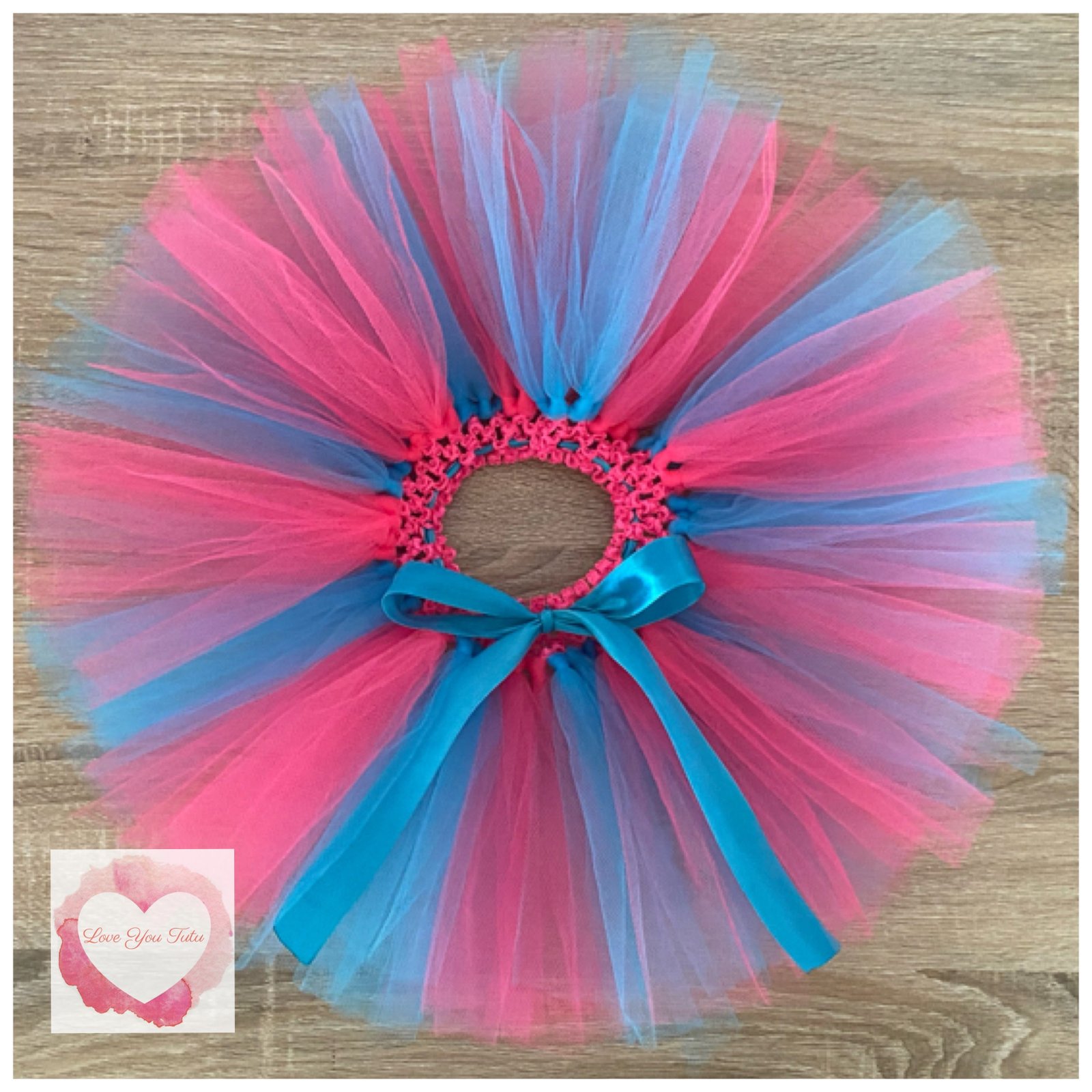 Turquoise & shocking pink short Tutu skirt