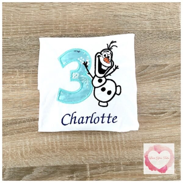 Embroidered snowman design