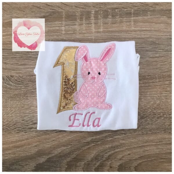 Embroidered Birthday bunny design