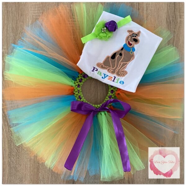 Embroidered dog tutu set