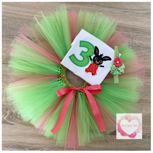 Bunny embroidered tutu set