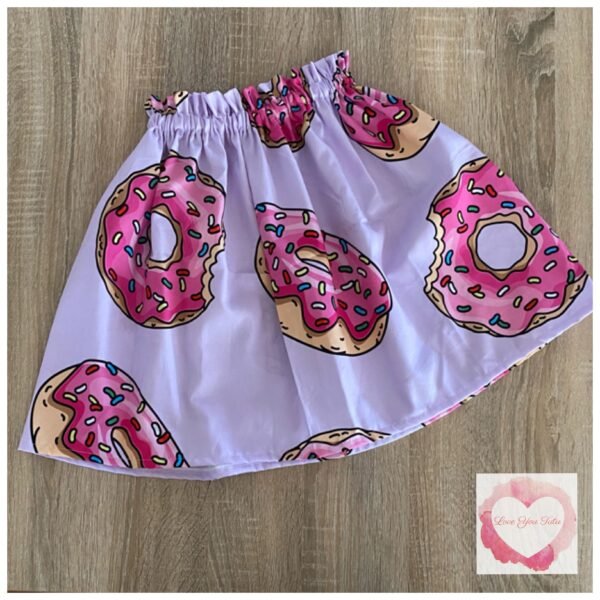 Donuts paperbag skirt- size 7-8-ready to ship