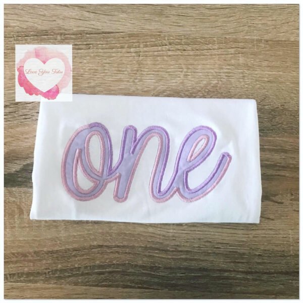 Embroidered one lavender design