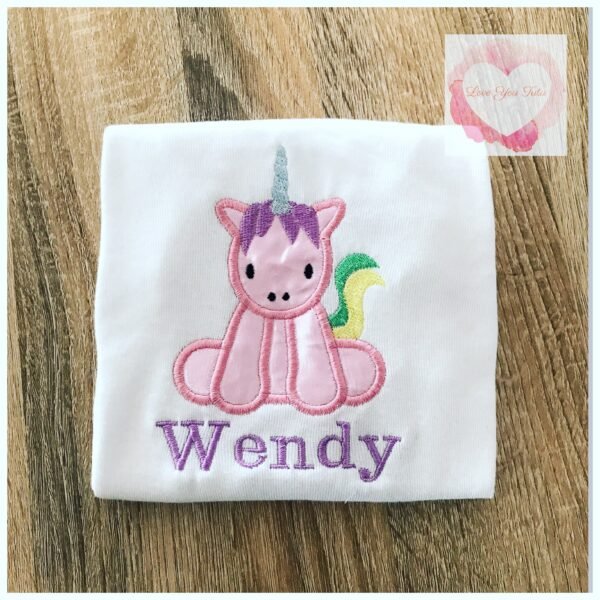 Embroidered unicorn design