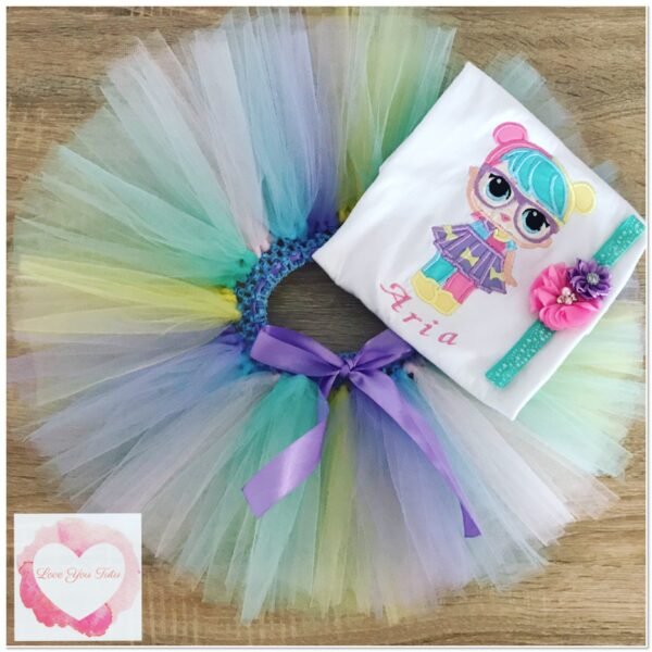 Embroidered doll Bon Bon tutu set