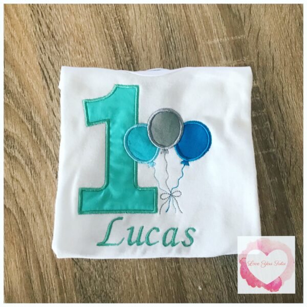 Embroidered balloon birthday design - Image 6