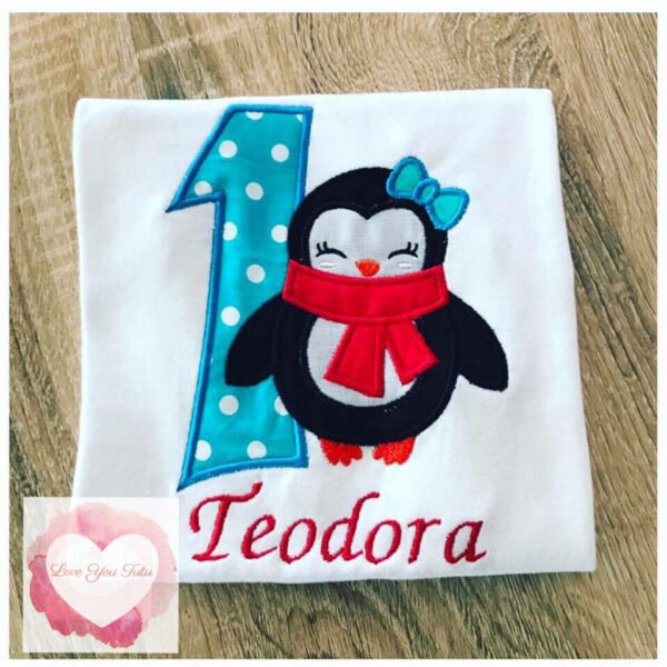 Embroidered penguin design