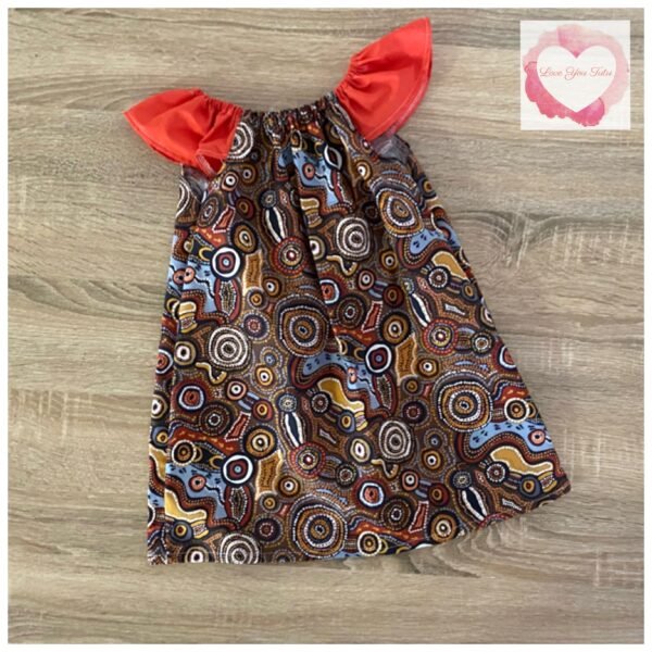 Indigenous flutter sleeve dress size 2- ready to ship