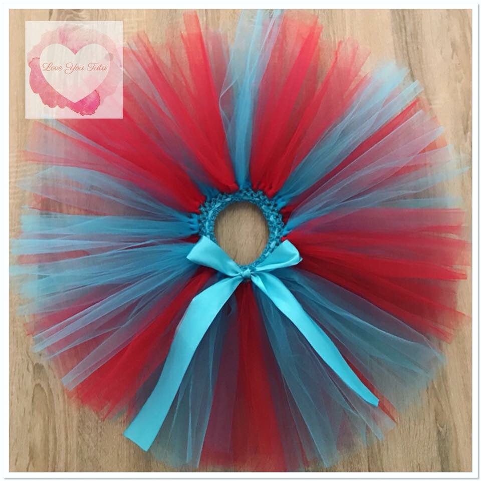 Turquoise & red short Tutu skirt