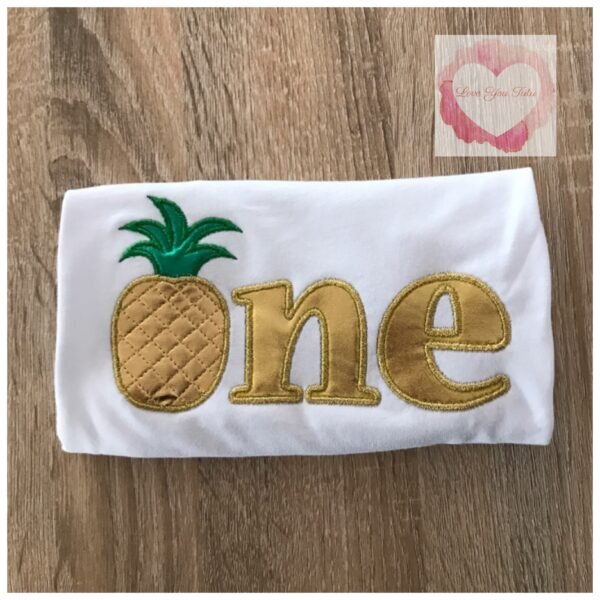 Embroidered Gold pineapple one design