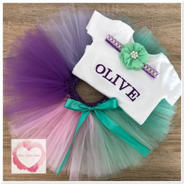Embroidered personalised tutu set
