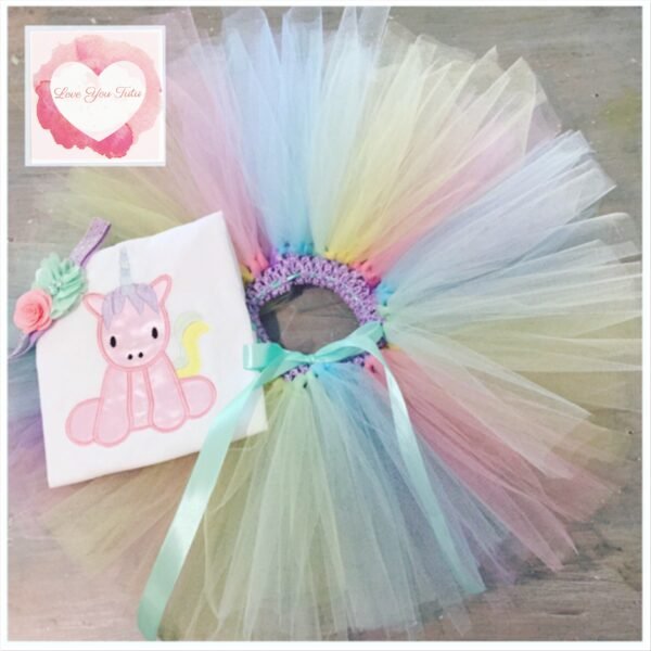 Embroidered Unicorn tutu set