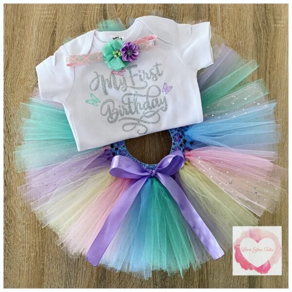 Butterfly birthday tutu set