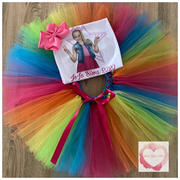 Personalised rainbow JoJo tutu set - Image 2