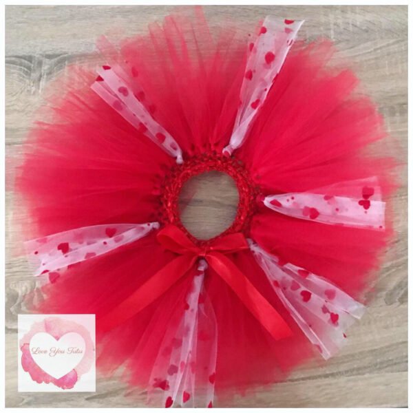 Red Hearts short Tutu skirt