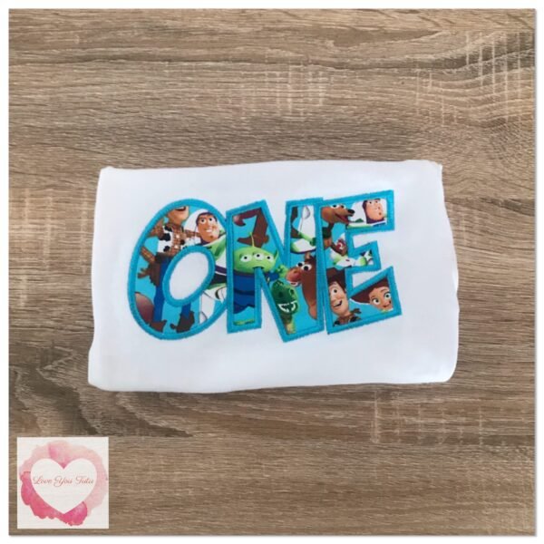Embroidered Toy story numbered design