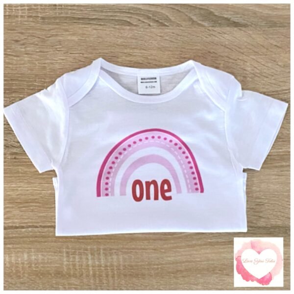 Pink rainbow birthday design