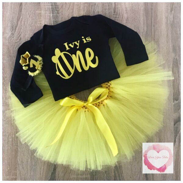 Bumble bee personalised tutu set