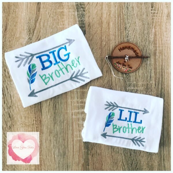 Embroidered big brother, bigger brother & little brother designs