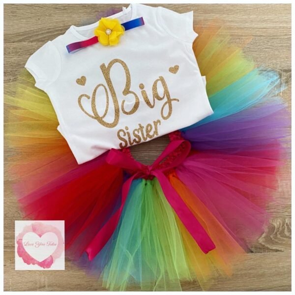 Rainbow Big sister tutu set