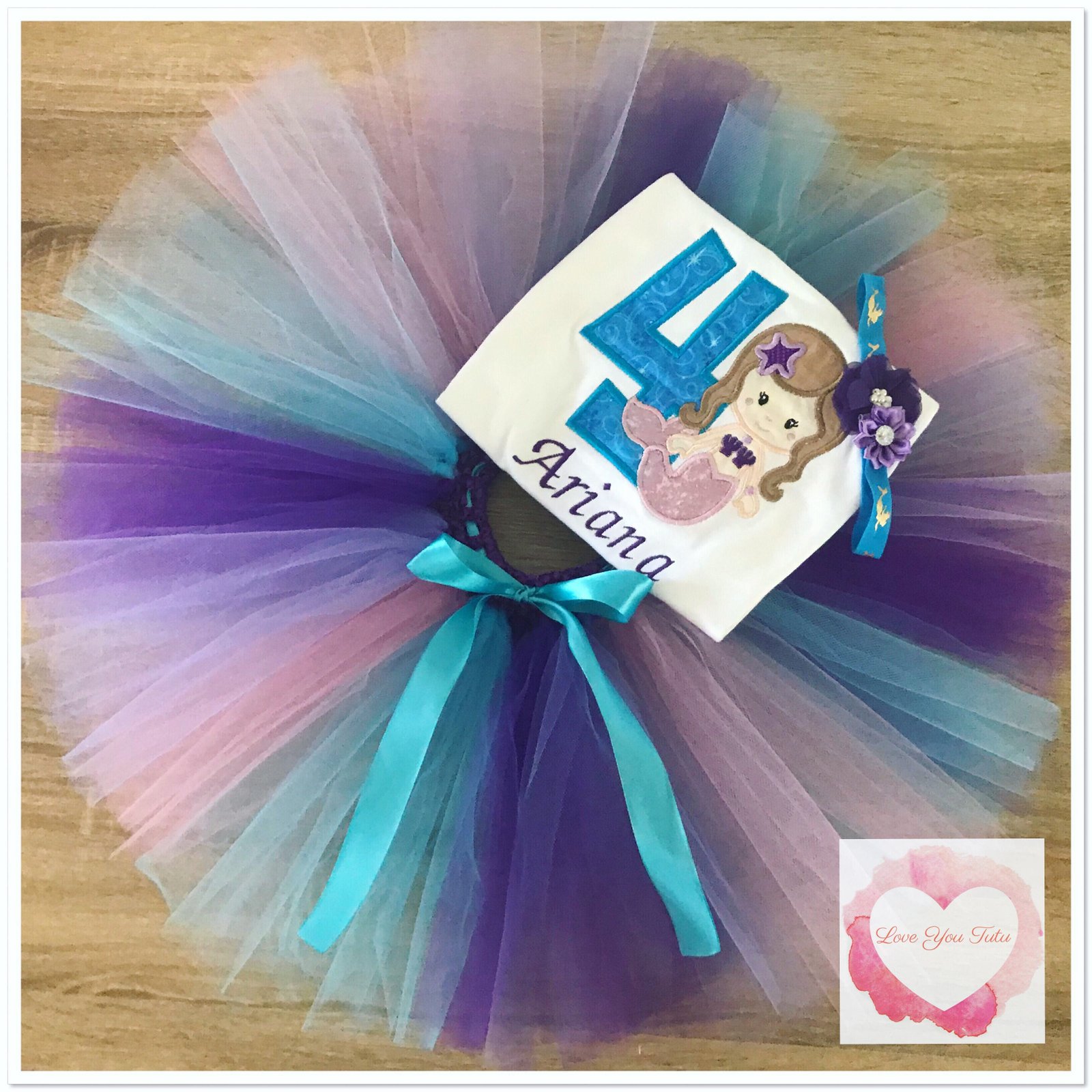 Embroidered Mermaid tutu set