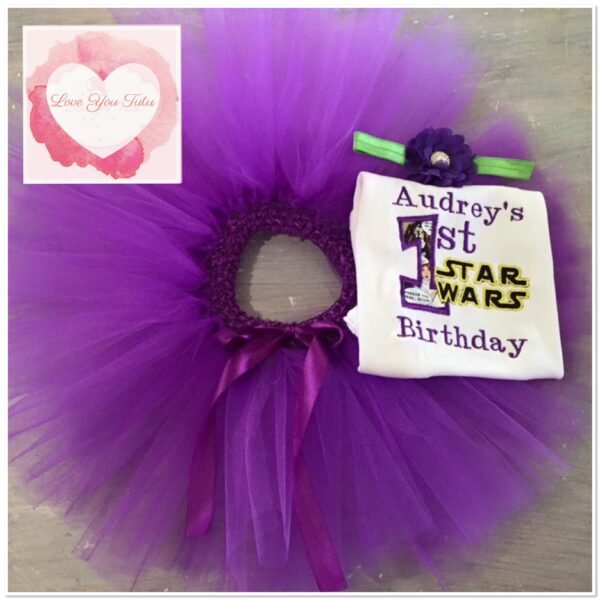 Embroidered  space numbered tutu set