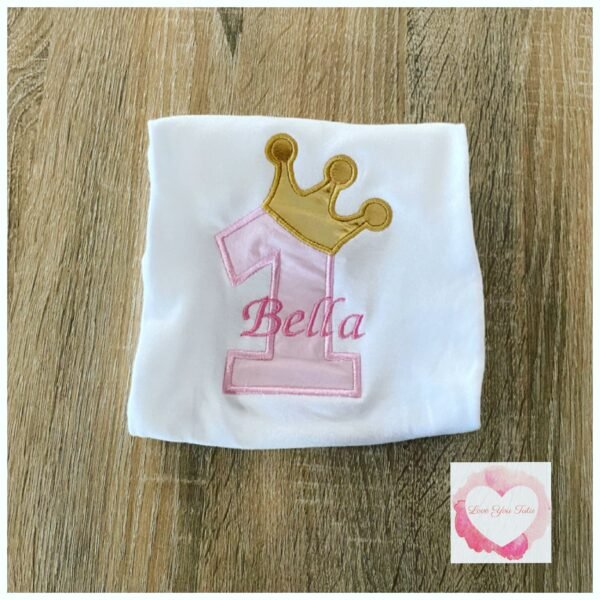 Embroidered Princess numbered crown design