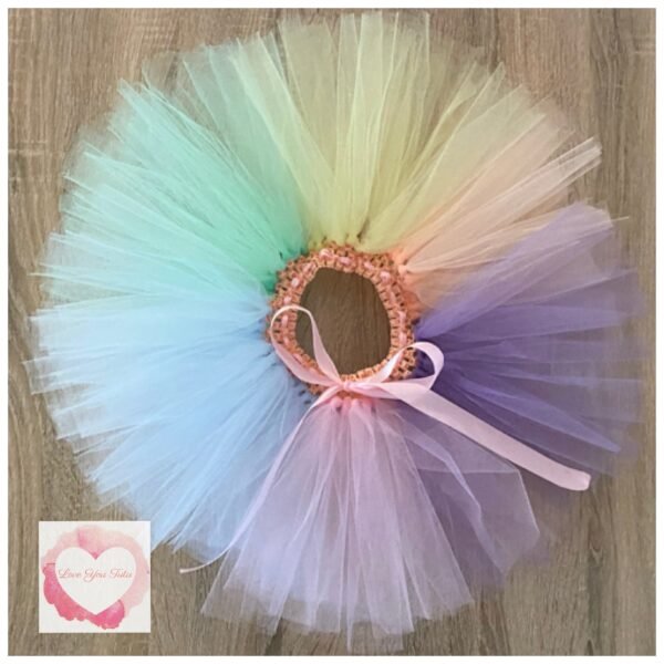 Pastel colour block short tutu 1-5 years -ready to ship