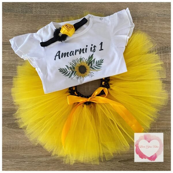 Sunflower personalised tutu set