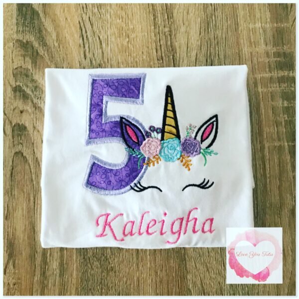 Embroidered unicorn face design - Image 4