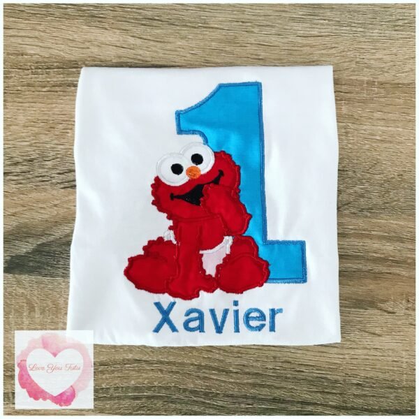 Embroidered Baby Red monster design